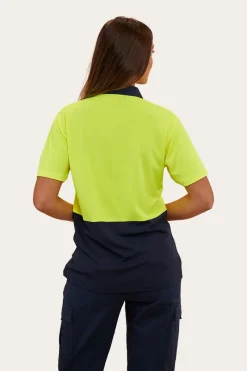 Sale Ringers Western Tracks Womens Hi-Vis Polo - Neon Yellow
