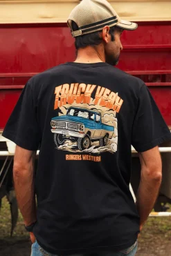 Best Ringers Western Truck Yeah Mens Loose Fit T-Shirt - Black