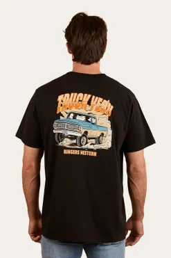 Best Ringers Western Truck Yeah Mens Loose Fit T-Shirt - Black