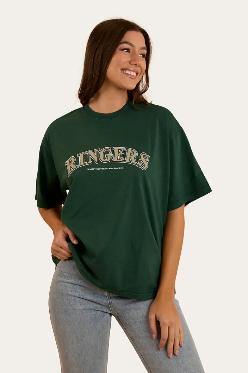 Discount Ringers Western Varsity Womens Oversized T-Shirt - Pine