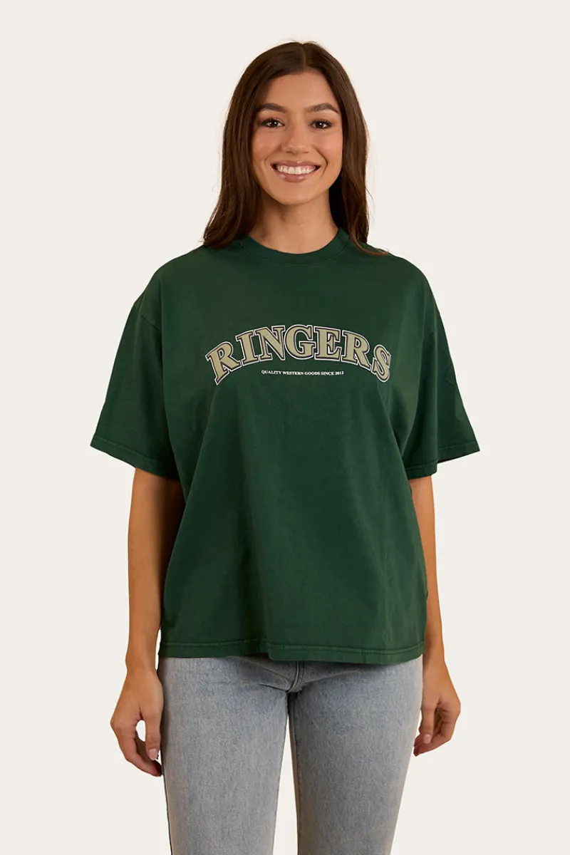 Discount Ringers Western Varsity Womens Oversized T-Shirt - Pine