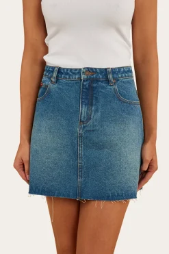 Discount Ringers Western Venice Womens Denim Skirt - Mid Wash Blue
