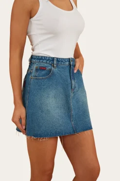 Discount Ringers Western Venice Womens Denim Skirt - Mid Wash Blue