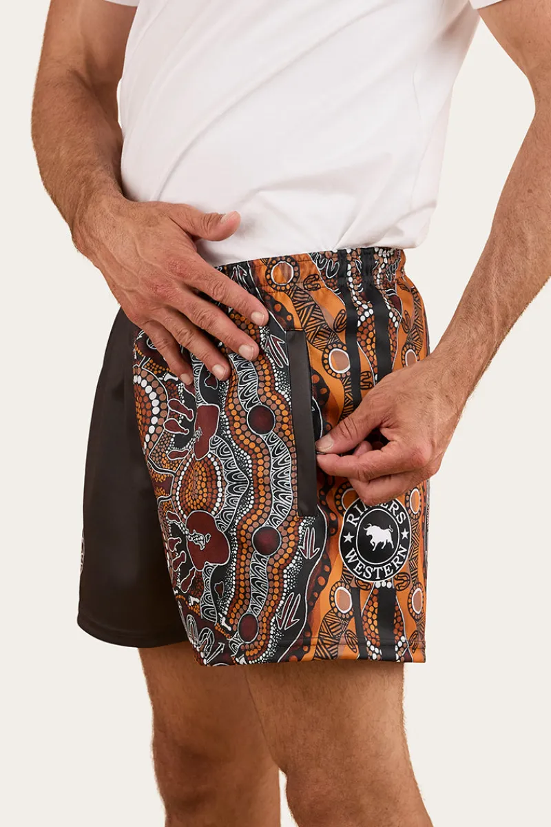 New Ringers Western Walkabout Warrior Footy Short - Charcoal / Multi