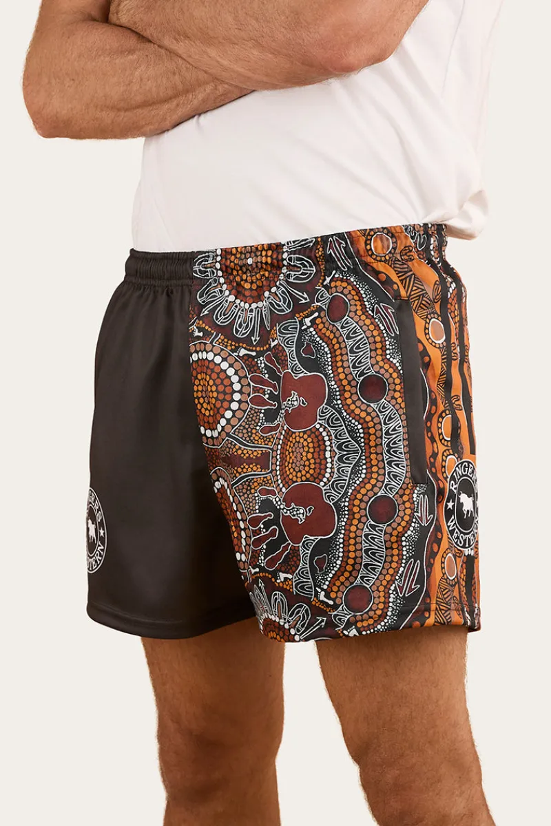 New Ringers Western Walkabout Warrior Footy Short - Charcoal / Multi