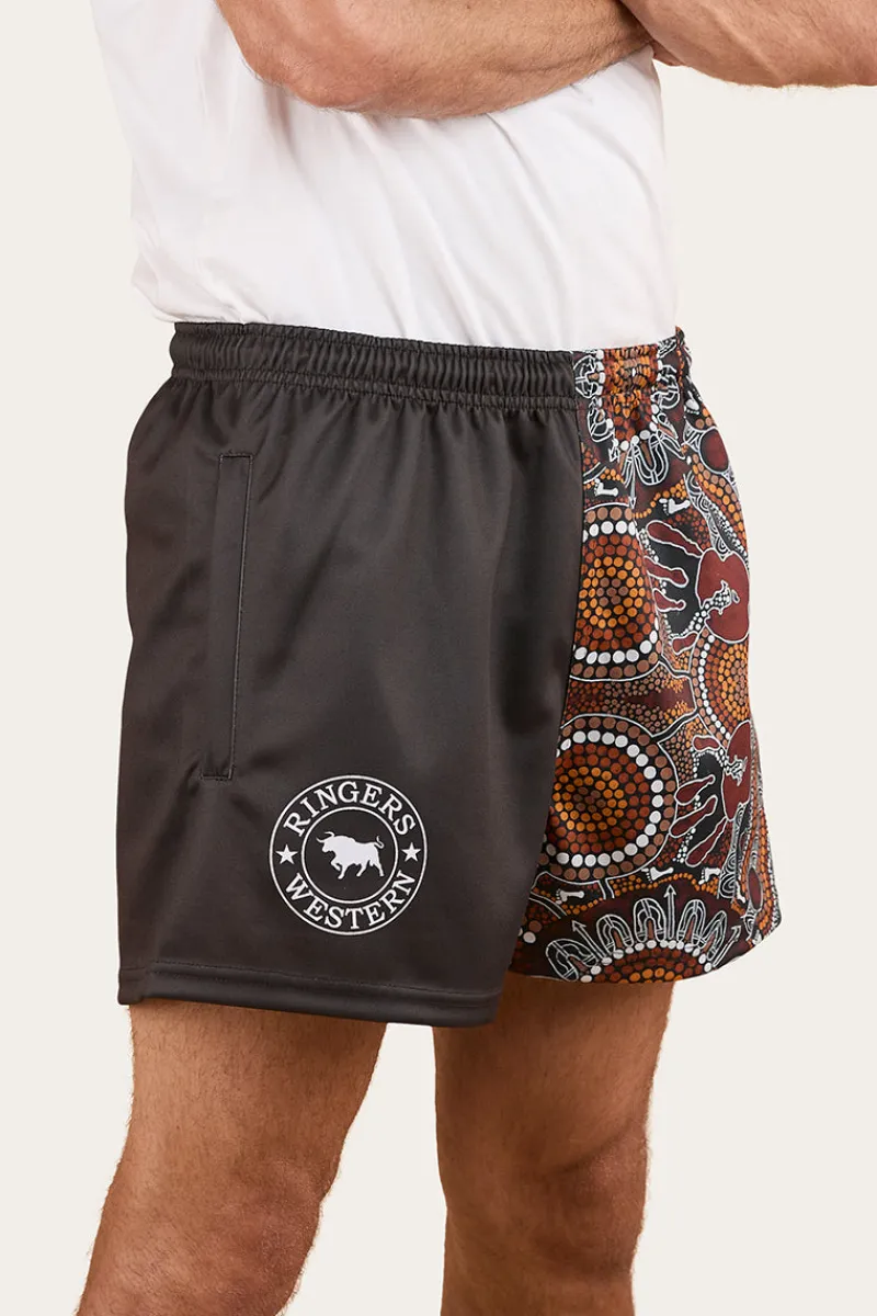New Ringers Western Walkabout Warrior Footy Short - Charcoal / Multi