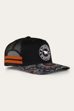 Outlet Ringers Western Walkabout Warrior Trucker Cap - Black