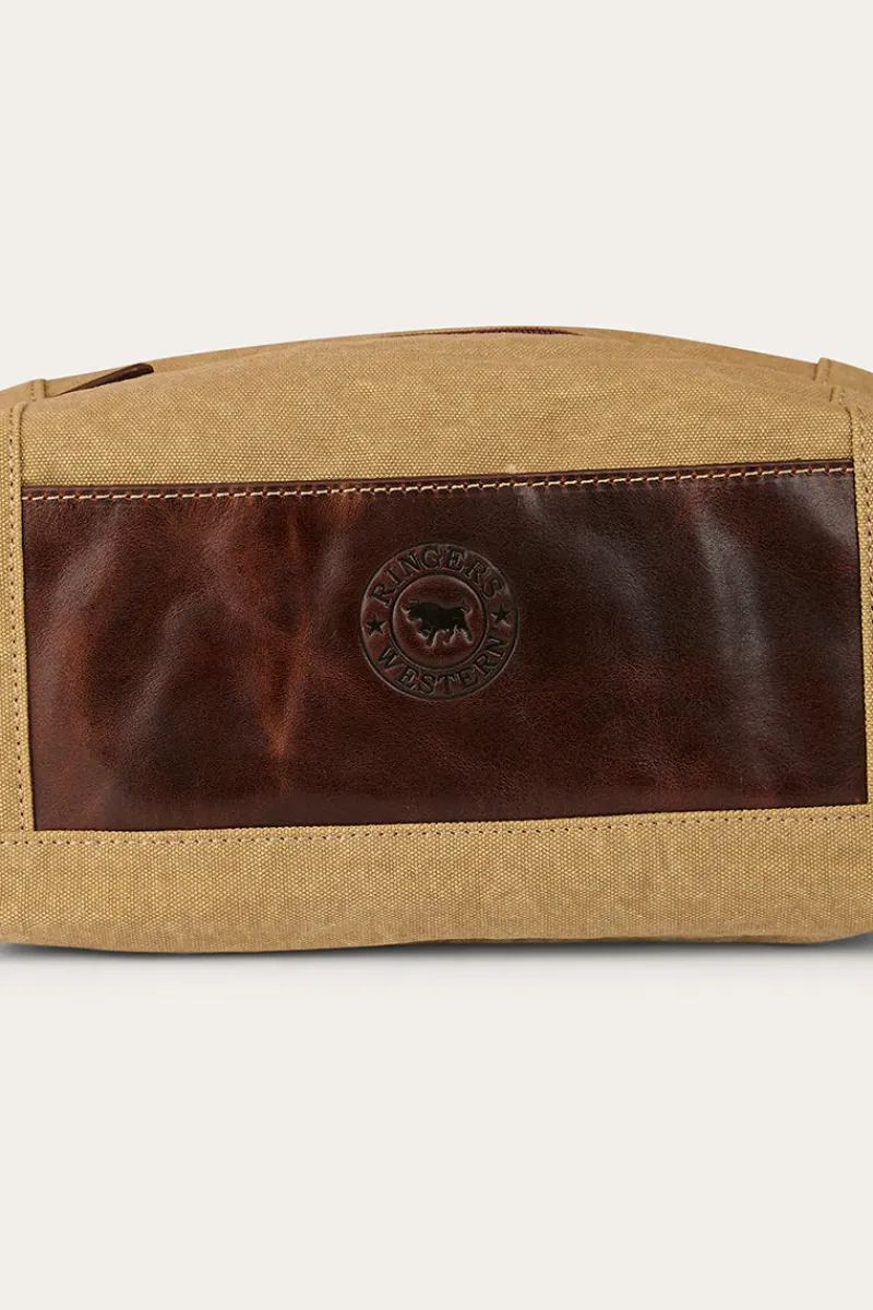 Outlet Ringers Western Waxicanvas Toiletry Bag - Cognac