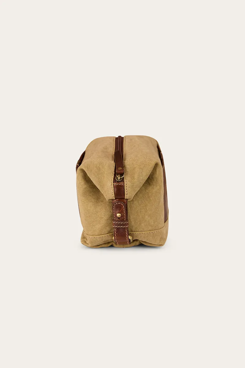 Outlet Ringers Western Waxicanvas Toiletry Bag - Cognac