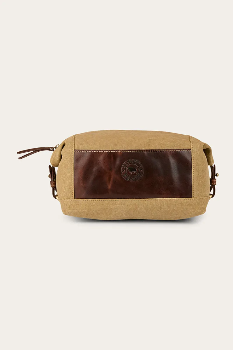 Outlet Ringers Western Waxicanvas Toiletry Bag - Cognac