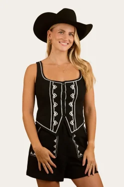 Best Ringers Western Westley Embroidered Short - Black