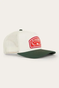 New Ringers Western Wheatbelt Wool Trucker Cap - Off White/Pine