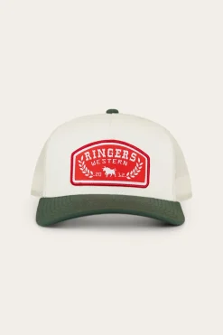 New Ringers Western Wheatbelt Wool Trucker Cap - Off White/Pine