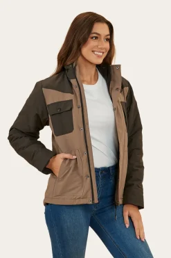 Discount Ringers Western Whitney Womens Puffer Jacket - Mushroom