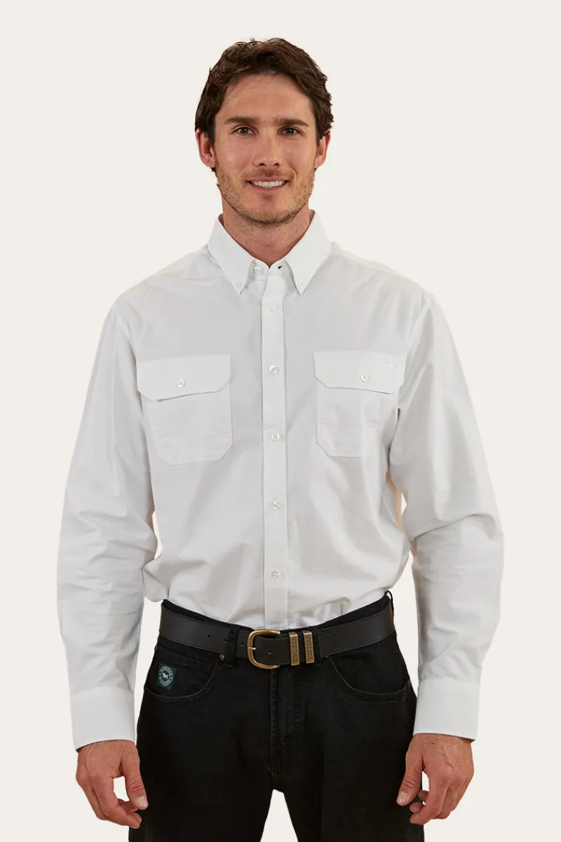 Hot Ringers Western Whyalla Mens Dress Shirt - White