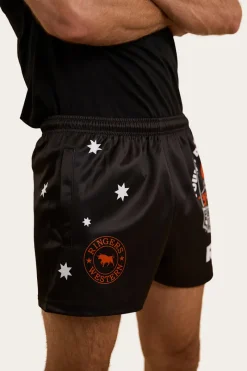 Hot Ringers Western Young and Dumb Footy Short - Black / Orange
