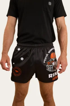 Hot Ringers Western Young and Dumb Footy Short - Black / Orange