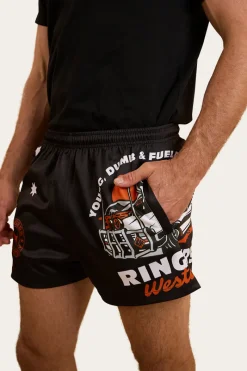 Hot Ringers Western Young and Dumb Footy Short - Black / Orange