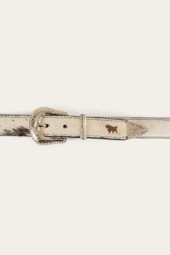 Best Ringers Western Zoey Double Buckle Belt - Black/White